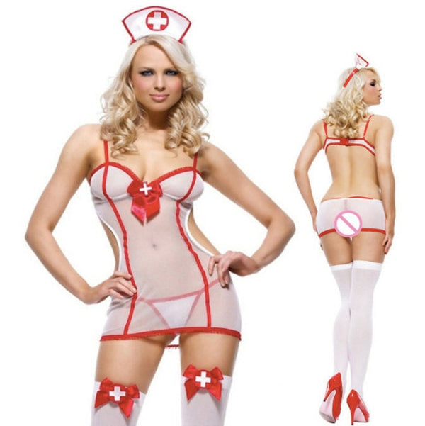 Sexy Nurse Lingerie| Nurse Outfit| Nurse Costume| See Through Lingerie Set| Cosplay| Gift For Her