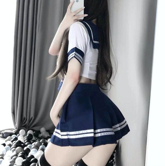 Pleated Sailor School Girl Costume