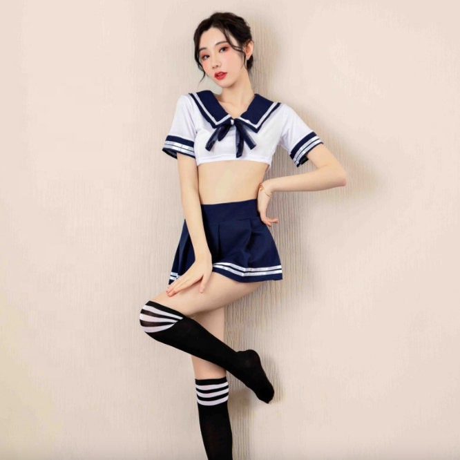 Pleated Sailor School Girl Costume