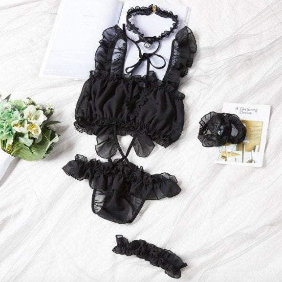 Ruffle Heart Lingerie Set