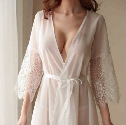 Sheer Lace Lingerie Robe