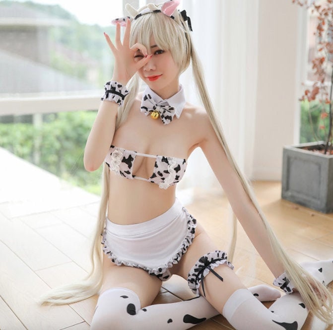 Maid Cow Cosplay Lingerie  Costume