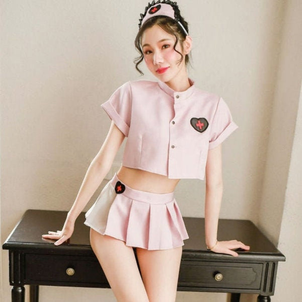 SEXY Nurse Pink Cosplay Costume| Miniskirt Outfit| Sexy Lingerie| Cosplay Lingerie Anime|Kawaii Adorable Nurse Cosplay| Sexy Erotic Lingerie