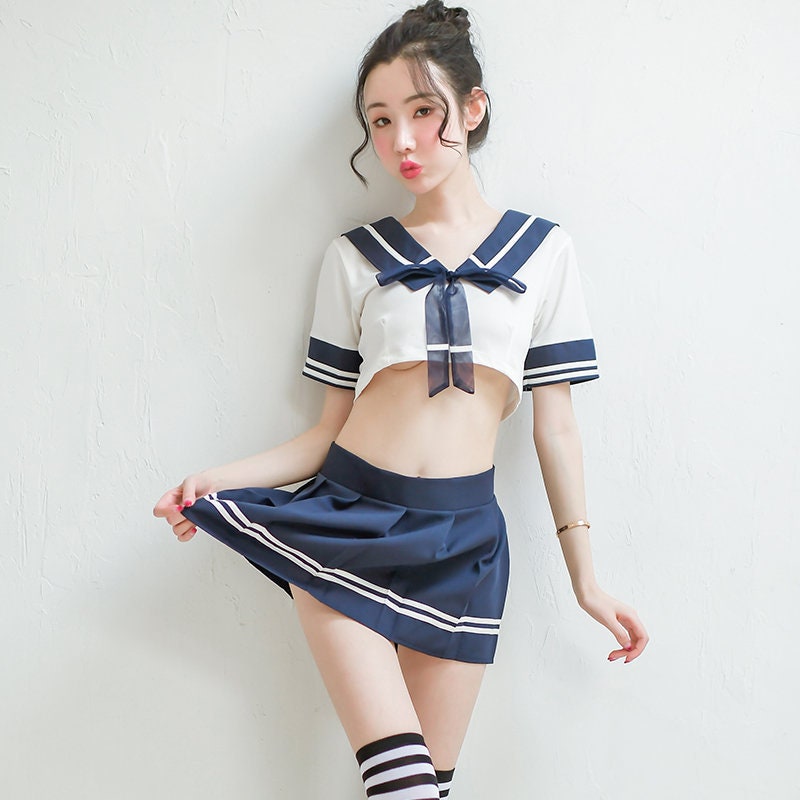 Pleated Sailor School Girl Costume